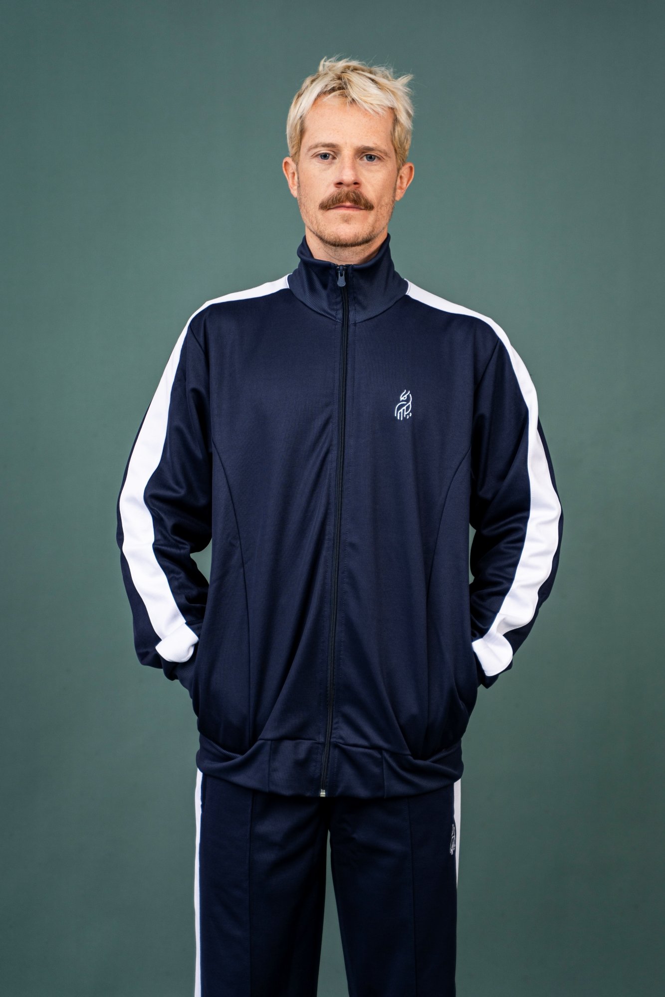 Jaqueta Tracksuit Com Bordado Yellowl - Marinho